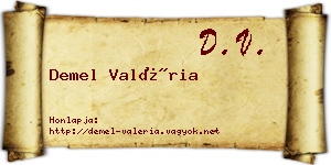 Demel Valéria névjegykártya